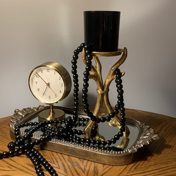 Gold tone Heavy Metal Deer Horns Candle Holder - Picture 1 of 12